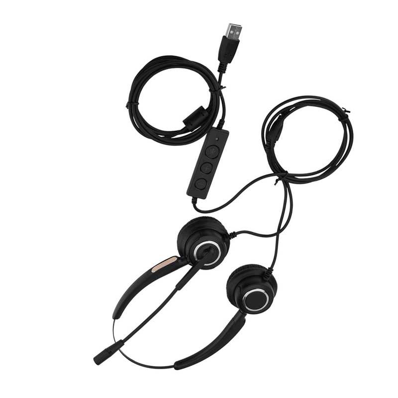 Call Center USB Headset Light Weight Noise Cancelling USB Call