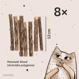 Inovida Silvervine Sticks for Cats : 8 Natural Matatabi Sticks for Cat Dental Care C Cat Chew Toys for Bad Breath Treatment C Natural Cat Toys C Catnip Alternative Sticks C Cat Toy C Inovida Cat Accessories