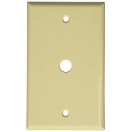 Leviton 86013 001-000 Standard Size Telephone/Cable Wall Plate, 1 Gang, 4-1/2 in L X 2-3/4 in W 0.22 in T, Pack of 1, Ivory