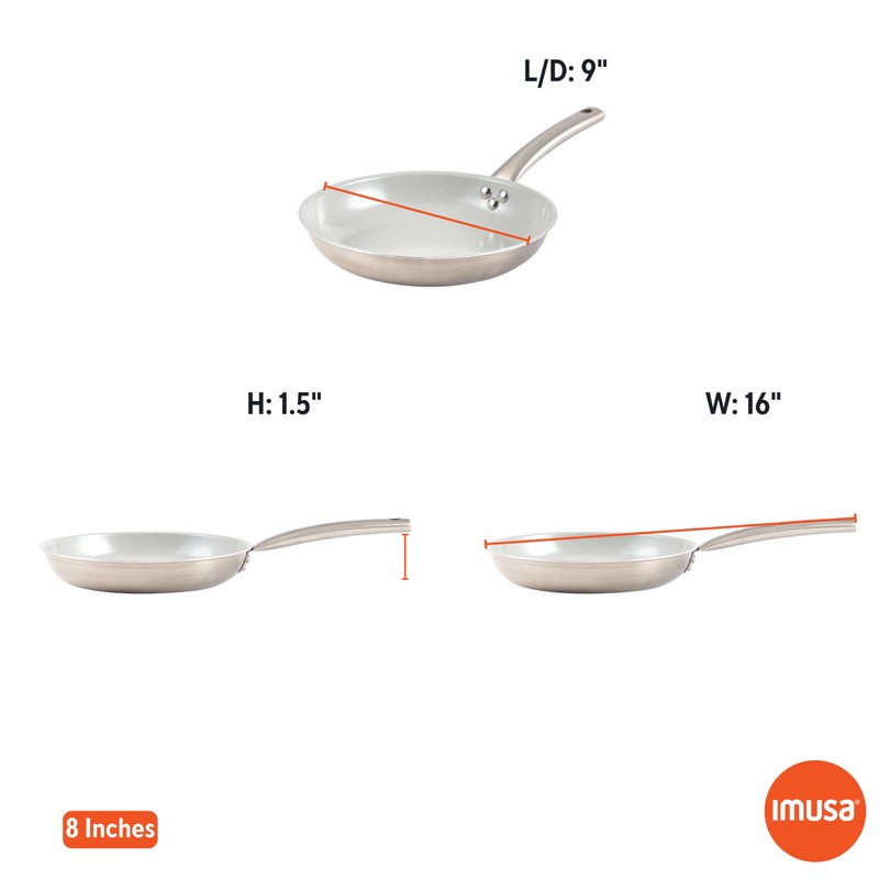 IMUSA 8” & 10” Stainless Steel Frying Pan Set with