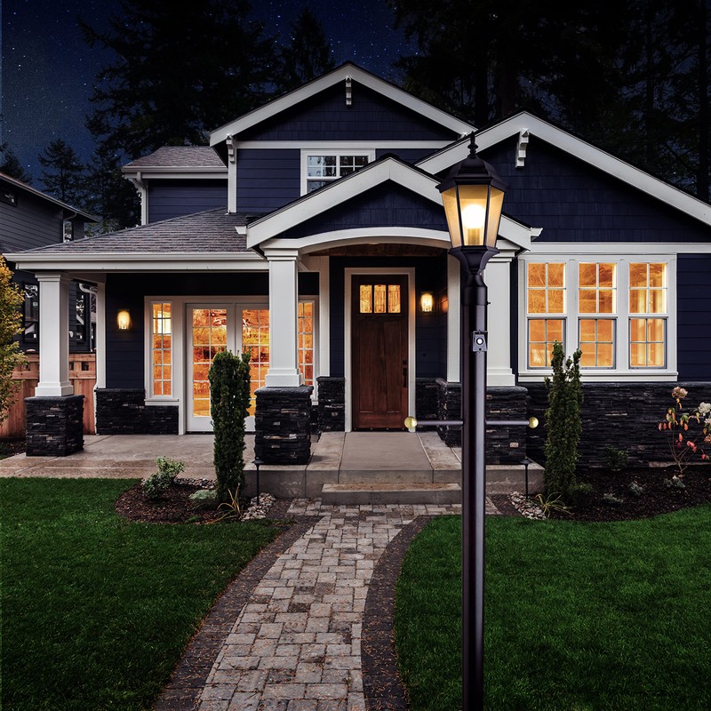 Design House 589192-TBK Post Light, Textured Black