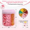 Hionxmga Pill Dispenser with 7 Large Compartments, Pill Bottle Organizer