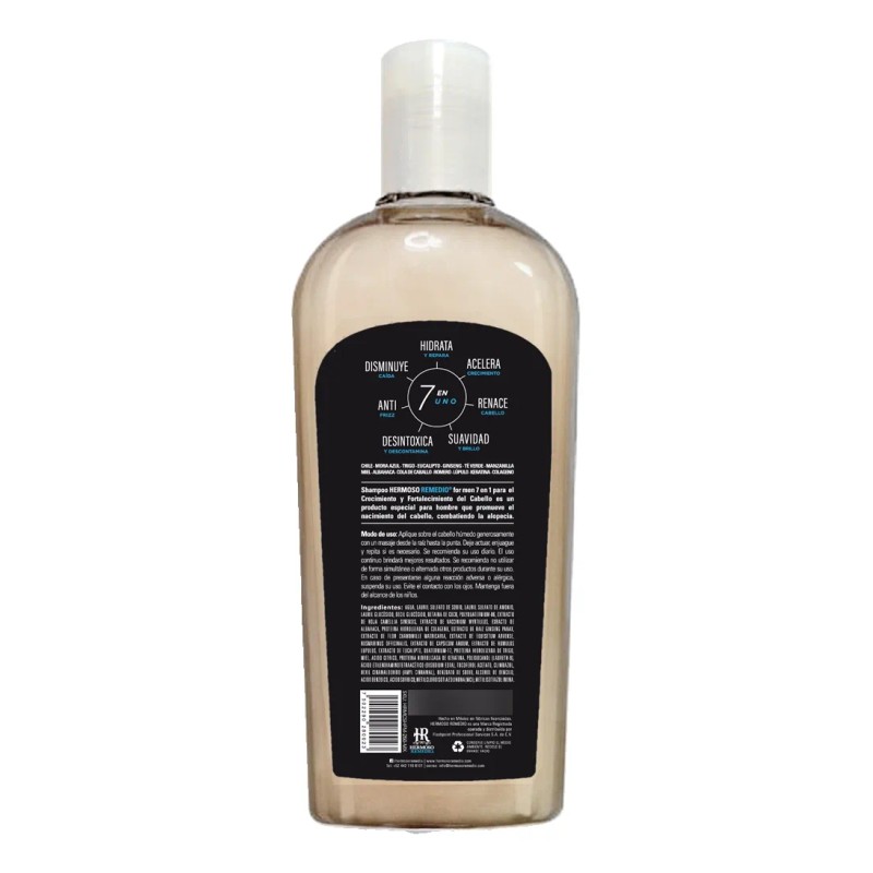 3 Shampoo Anticaida Crecimiento Caspa Reparador Hombre 7en1