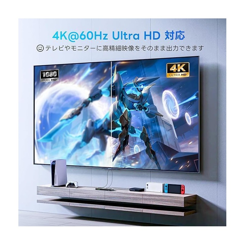 NEWCARE 4K@60Hz HDMI Switcher, 4 in 1 out with Remote
