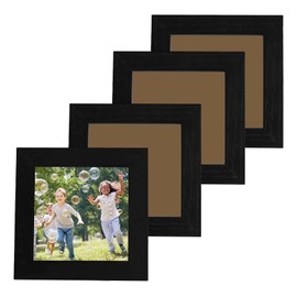 Girihe 4 PCS 4x4 Photo Frames, 4 X 4 Inch Small Square Black Photo Frame, Modern Black Photos Frames for Wall Mounted & Desk Top Portrait Printing Landscape
