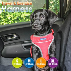 Ancol Car Travel & Exercise Harness Red Medium Size 42-66cm