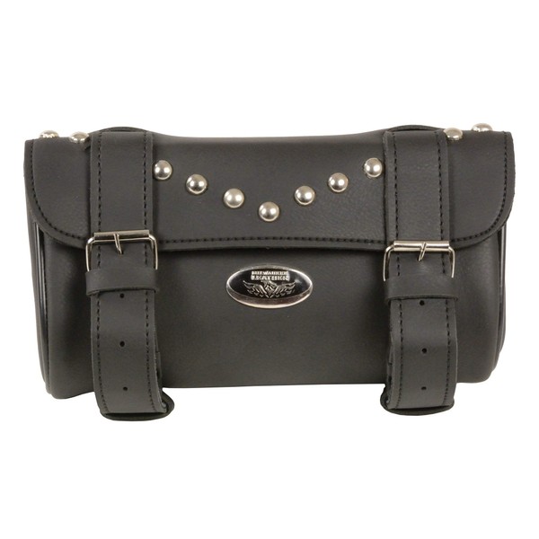 Milwaukee Leather PVC Double Strap Tool Bag for Motorcycle Riding/Travel