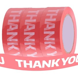 cobalt planet opp packing tape, 3 piece set, thank you thank you for your thank you, 328.4 ft (100 m), Wrapping Tape, Packaging, Present, Gift (White, Black Letters)