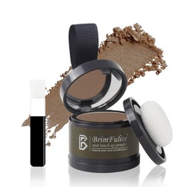 BRIMFULITE Hair Root Touch Up Powder, Quick Cover Gray Hairline Powder, Windproof & Sweatproof Root Cover Up Powder for Women Men with Compact Puff and Mirror 0.14 Oz. (Light Brown, 0.14 Oz.)