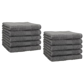 Betz Premium Guest Towel Set 100 % Cotton 30 x 50 cm Pack of 10, charcoal, 30 x 50 cm