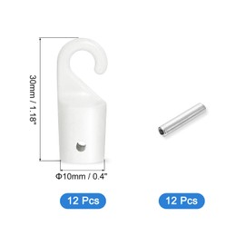 uxcell Blind Wand Hook,6Pcs 1.1" x 0.3" - Alloy Vertical Blinds Replacement Parts, Tilt Wand Rotating Tip Hook Repair for Broken Blind Parts (White)