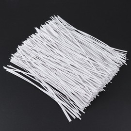 OUNONA Vinyl Tie, Wire Tie, For Gardening, Wrapping, Binding and Packaging, White, Soft, Large Capacity, 500 Pieces, 5.9 inches (15 cm), Plastic, Wire Included, Packaging Supplies, Bundling, Vinyl