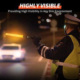 ULTRAFIRE 19 Inch Traffic Control Signal Wand LED Torch with Holster, 850 Lumen Safty Flashlight for Fire Police Duty, Parking, Airport, Construction, Emergency, 3 Modes with Red Strobe Mode, UF-806