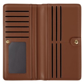 Minimalist Bifold Wallet RFID Blocking Slim Cute Credit Card Holder Compact Leather Wallet Ladies Purse for Handbag, Light Leopard