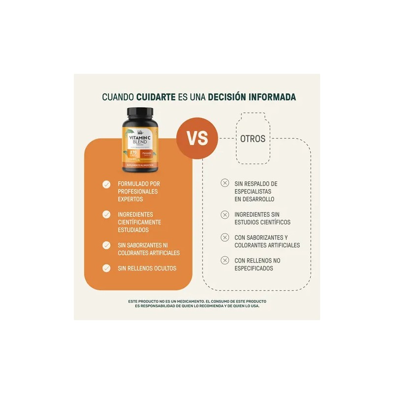 Vitamina C Life360+ Vit C+ Turmeric 270 Cápsulas Cúrcuma Sabor