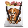 Cute Cartoon Beagle with Pizza Slice Tote Bag