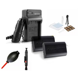 2-Pack of LP-E6N Batteries and Battery Charger for Canon EOS R, 90D, 60D, 70D, 80D, 5D II, III, IV, 6D, 7D, 7D Mark II, XC10, XC15 Cameras, Included Dust Blower and 7 PCS Cleaning kit