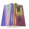 Laser Mirror Wool Base Leather Material Holographic Mirror PU Artificial