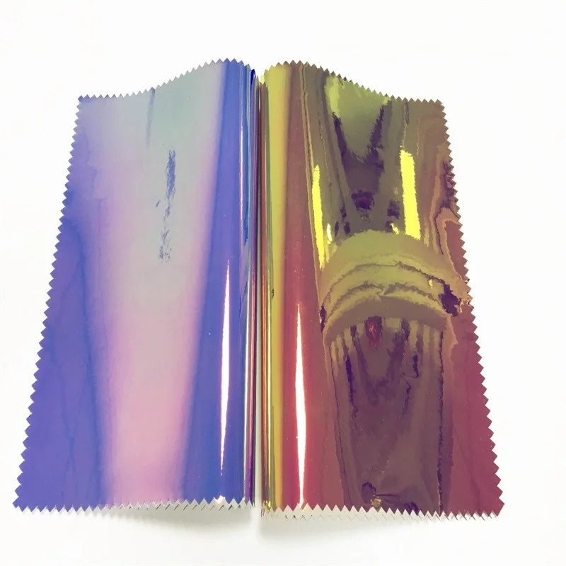 Laser Mirror Wool Base Leather Material Holographic Mirror PU Artificial