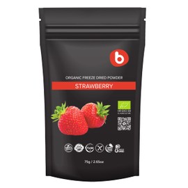Organic Freeze Dried Strawberry Powder from Organic Freeze Dried Strawberries – Rich in Fiber, for Smoothies, Baking & Natural Pink Food Coloring – Gluten Free - for Vegetarian & Vegan - 2.65oz