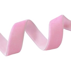 Abbaoww 25 Yards Pink Velvet Ribbon 3/8 Inch Single Face Velvet Ribbon for Christmas Wreath Decoration Gift Wrapping DIY Project Bow Making (Pink, 3/8 Inch)