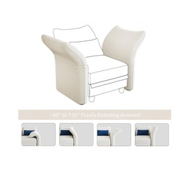 LLappuil 1 Piece Modular Armrest Backrest Module for Convertible Modular Sectional Couch Sofa, Interchangeable Armrest Backrests, Anti-Scratch Velvet, White