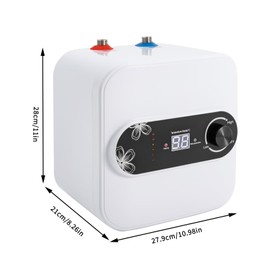 Hot Water Heater, 2.1Gallons 1.5KW Electric Mini-Tank Water Heater With LCD Screen for Rv Trailer, Under Sink Counter Cupboard Instant Water Heater Temperature Adjustable 86-149 ° F for Kitchen