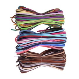 Homexk Suede Leather Cord, 3.3 ft (1 m) x 60 Color Set, Leather Cord, Leather Cord, Leather Craft for Necklaces, Accessory Parts