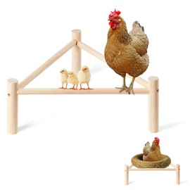 Vicorise Chicken Perch,Baby Chick Toys for Coop,Natural Pine Triangular Stable Chick Roosting Bars for Hens Parrots Birds,Chicken Coop Accessories,16.5" S×6.3" H,1P