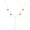 Carnelian Boho Y Necklace in Sterling Silver