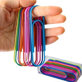 4" Inch Large Size Paper Clips, 20 Pcs Jumbo Paper Clips - Timenu Smooth Multicolored Mega Colored Paper Holder for Office School Document Organizing