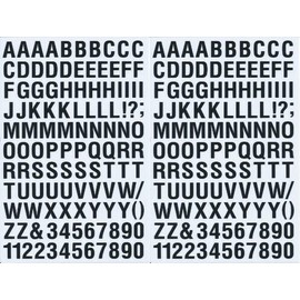 XIAXIN TS-121a Waterproof PVC Alphabet Number Sticker Set, Weatherproof and Water Resistant, Roman Letters, Characters, Nameplates, Suitcases, Nameplates, Lockers, Indoor and Outdoor Use (2 Pieces, Black)