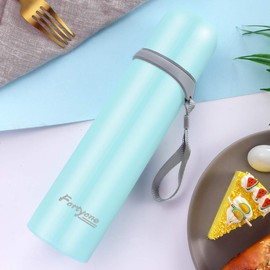 Thermos cup Coffee Thermos Bottle Coffee mugstainless steel cup Vacuum insulated cup Keep Drinks Hot or Cold (Aqua-Blue, 22)