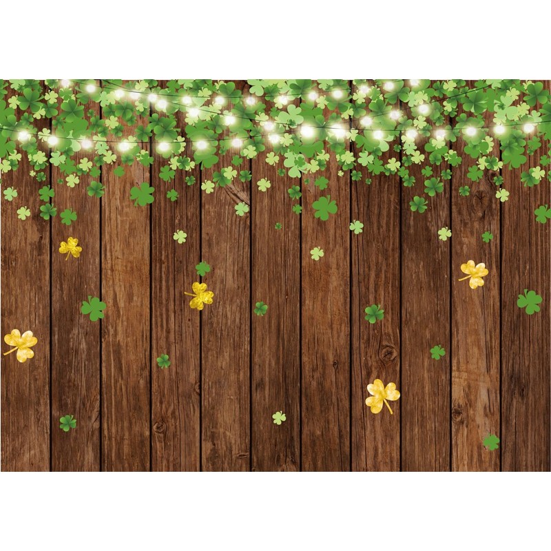 CORFOTO 5x3ft Fabric Happy St. Patrick's Day Backdrop Lucky Irish