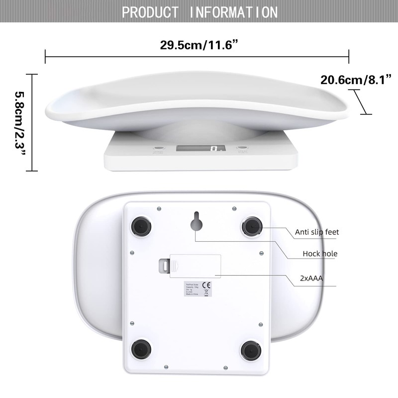 Multi-Function Digital Pet Scale for Small Dog Cat and Animals,Large