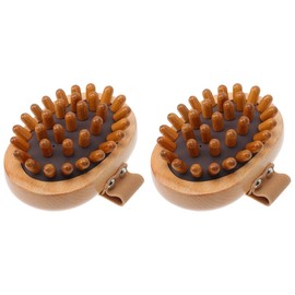 2 Pcs Massager Manual Scalp Massagers Manual Massage Tools Wood Massage Tools Wooden Massager Home Massage Brush Brush Wooden Rubber Massage Comb Wooden Massage Tool