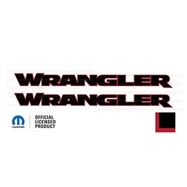 Decal Mods Wrangler Hood Graphic Vinyl Decal fits Jeep Wrangler JK/JL (2007-2024) Black w/red Outline FBRO (Set of 2) | FJ3Y7