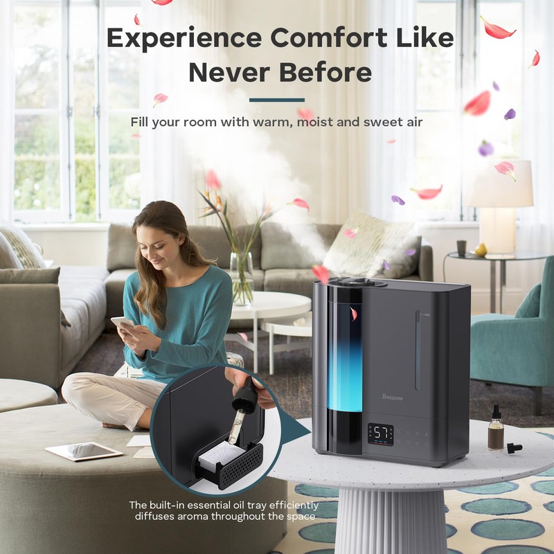 BREEZOME 8L Humidifiers for Bedroom, Warm & Cool Mist for