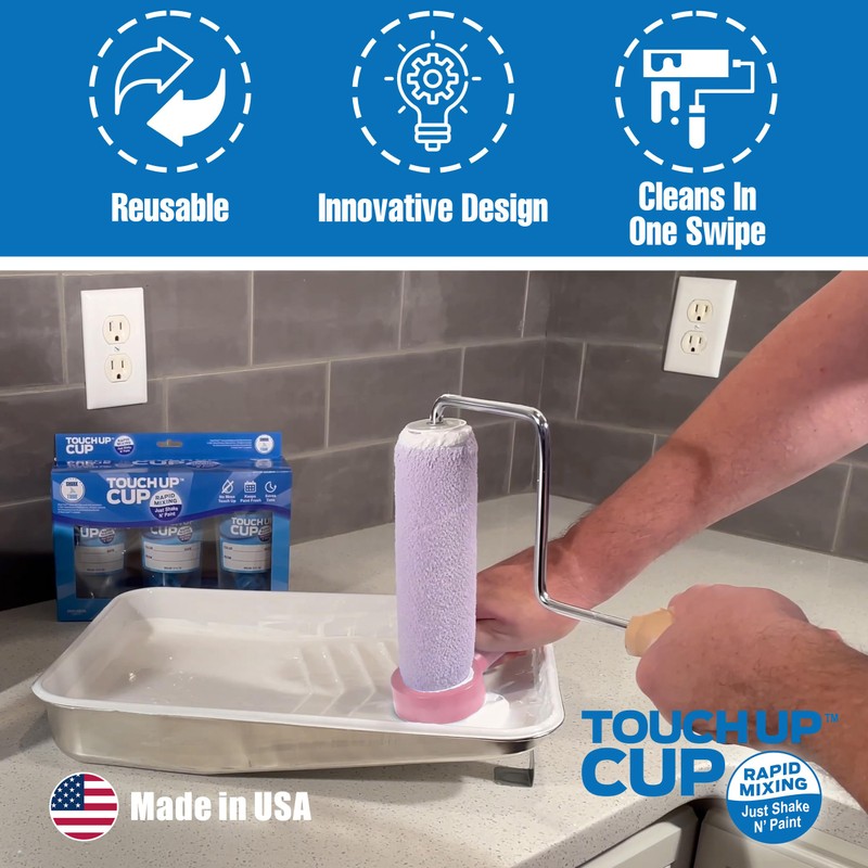 Touch Up Cup Roller Saver Paint Roller Cleaner Tool, House