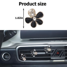 LKAHG 6Pcs Decorations Flower Clips for Car Air Vent, Cute Colorful Flower Decor for Women Girls, Clip on Air Conditioning Outlet, Auto Interior Accessories Universal for Most Vehicles (Black)