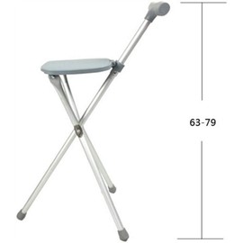 Elder Gift Stool Folding Cane Seat Aluminum Alloy Tube Non-Locked Handle and Foot Pad Three Booth Bracket, Light Durability
