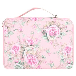 Pencil Case 200 Slots Rose Printed 4‑Layer Zipper Pen Holder Stationery Storage Pocket