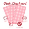 Vedran 4 Pack Pink Gingham Tablecloth Decorations, Pink and White