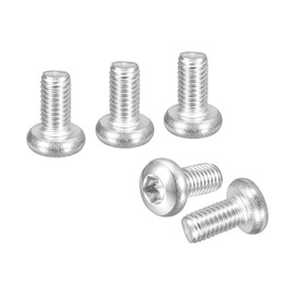 DTGN M5x10mm Pan Head Torx Security Screw - 25Pack - Good for Machinery - 304 Stainless Steel Button Head Torx Bolt Star Drive Security Fasteners - Silver Tone
