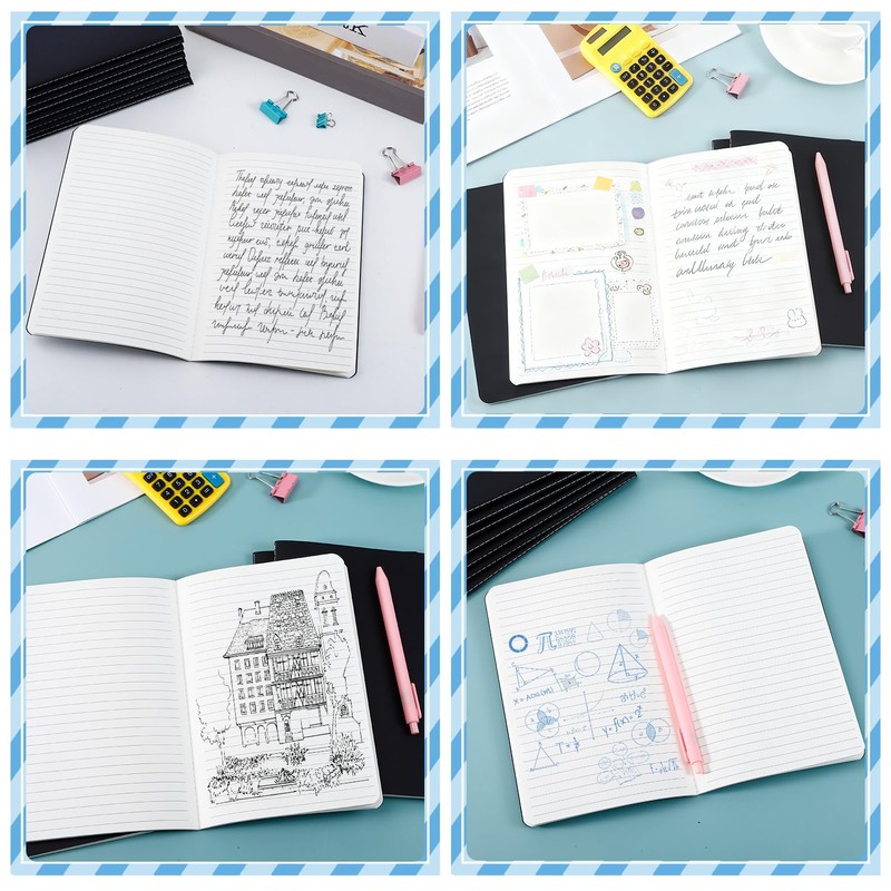 Loccmat 16 Pack Kraft Notebooks Bulk,Lined Soft Cover Journal Bulk,College