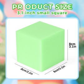 FYYTARO 100PCS 3 Inch Soft Foam Blocks - Educational Toys for Toddlers, Colorful Stacking & Sorting Cubes, Building Blocks for Preschool Classrooms, Daycare Sensory Play (Light Green)