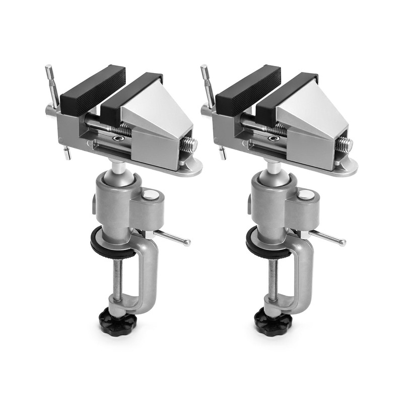 QWORK 3" Universal Tabletop Clamp Vice Tilts Rotate 360°, 2