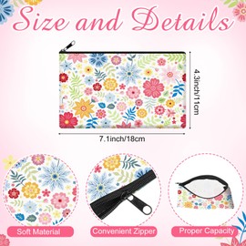 Reginary 20 Pieces Cosmetic Bag for Women, Roomy Makeup Bags with Zipper Toiletry Bag Pouch Travel Accessory Organizer Gifts, 7 x 4.3 Inches (Floral)