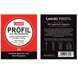 Leeda Profil 9ft Tapered Leaders with 2 Droppers, 6lb