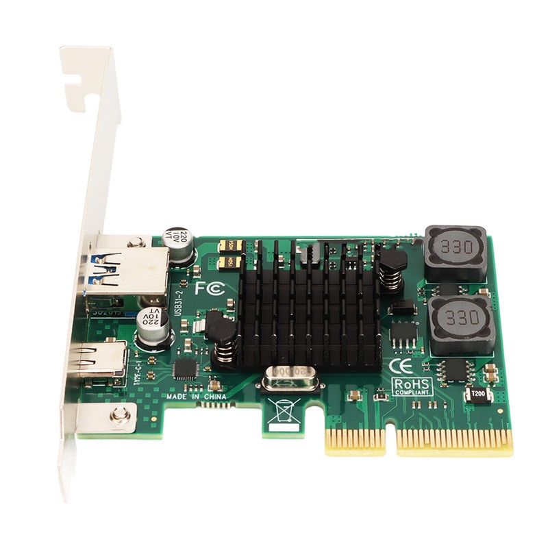 PCIE to USB 3.1 Expansion Card Self Powered 2 Ports